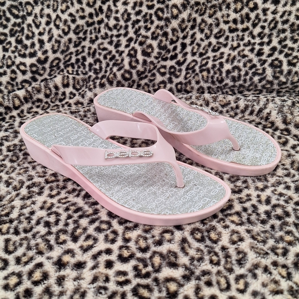 Bebe girl's platform wedge sandals
